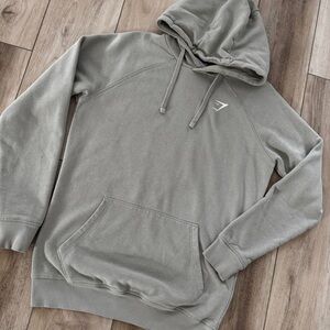 Gymshark Crest Hoodie Men’s Small Stone Grey Sweatshirt